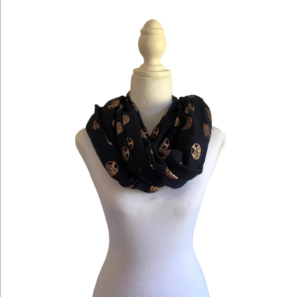 Elegant navy and Gold Scarf
